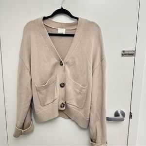 H&M light beige oversized cardigan